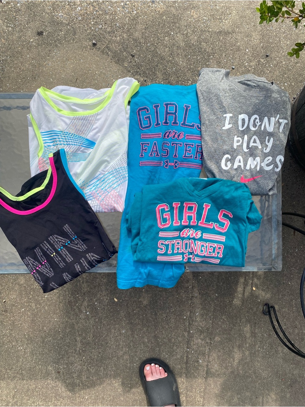 Girls Tee/tank Pack - Blue, Teal, Gray, Black, White